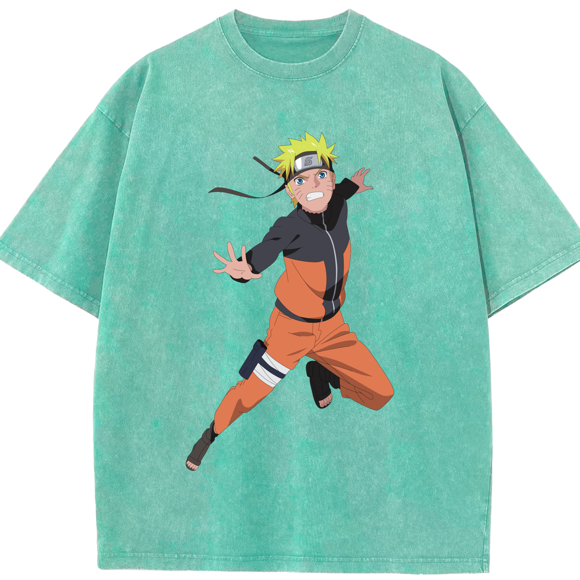 （画像用） NARUTO -ナルト- うずまき ナルト Uzumaki Naruto 綿100% ヴィンテージ風 半袖Tシャツ（フロントプリント）